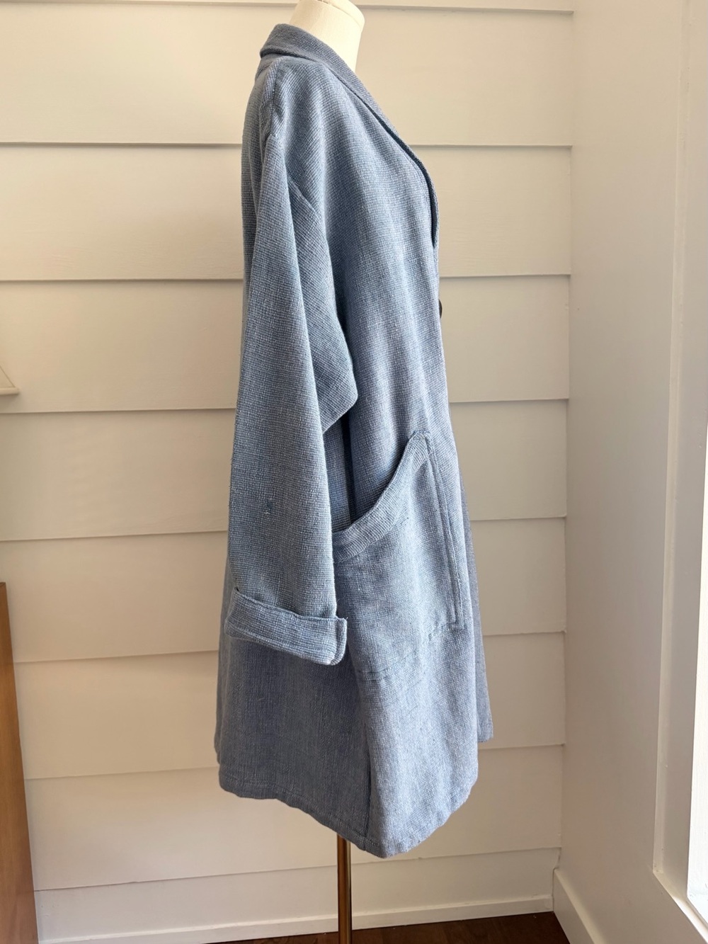 Vintage Cheppu Coat Made in Nepal Woven Cotton Coat Free Size - Picture 7 of 11